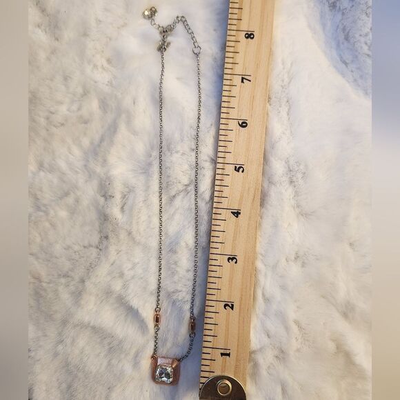 NWOT Lia Sophia rose gold and silver cut crystal necklace - Picture 6 of 6